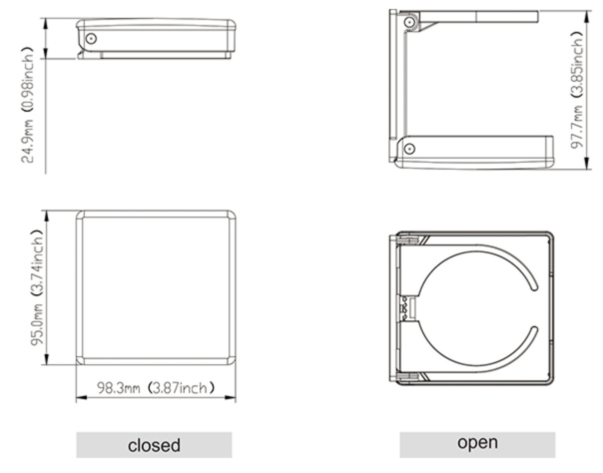 Seaflo Cup Holder Dimensions