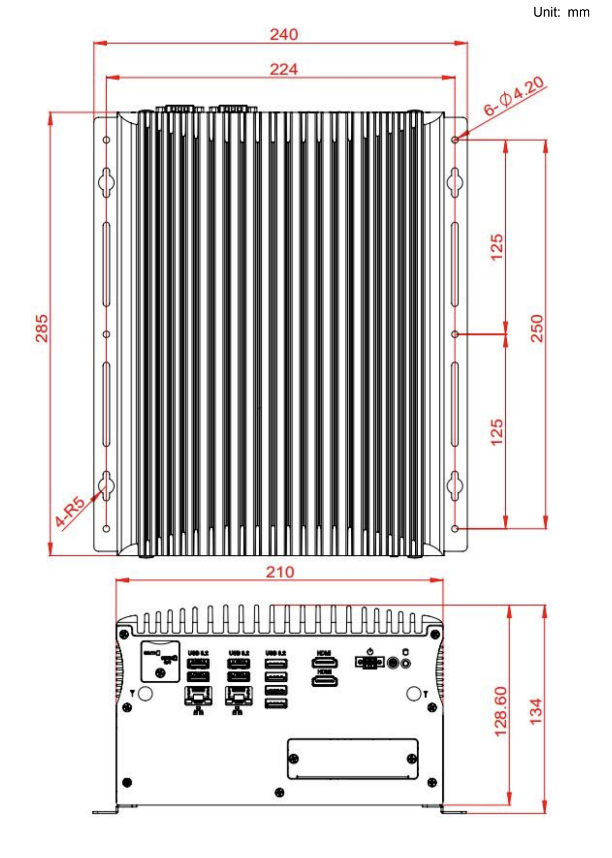 TZ Kraken AMI242 PC Dims