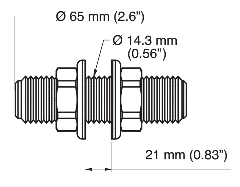 Ultraflex R7 bulkhead fitting kit Dims